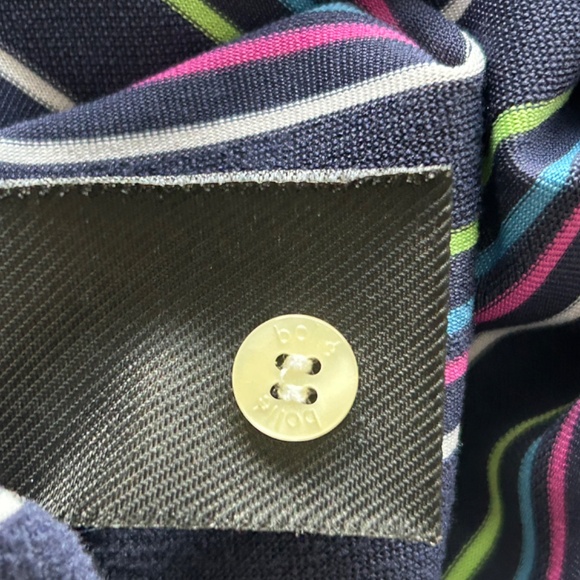 Bolle Golf Shirt Stripe Short Sleeve Button Up Collared - Picture 7 of 7